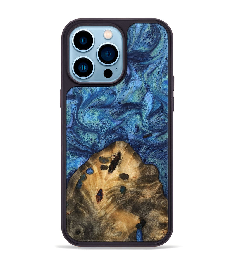 iPhone 14 Pro Max Wood Phone Case - Alvina (Blue, 732620)