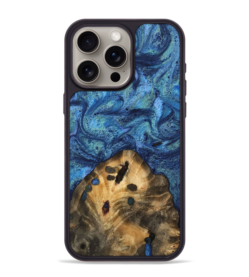 iPhone 15 Pro Max Wood Phone Case - Alvina (Blue, 732620)