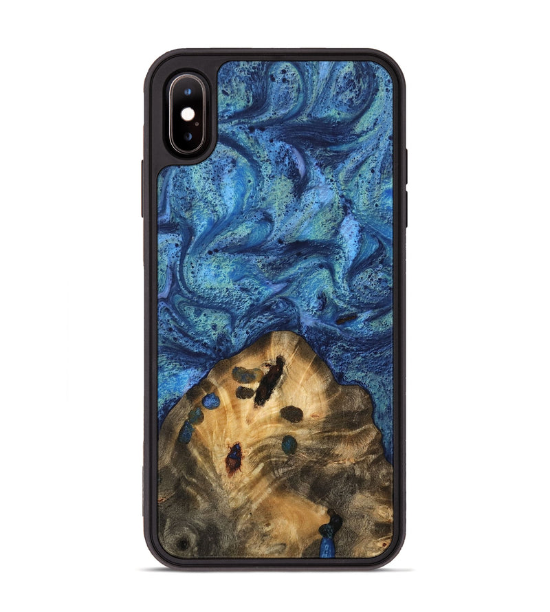 iPhone Xs Max Wood Phone Case - Alvina (Blue, 732620)