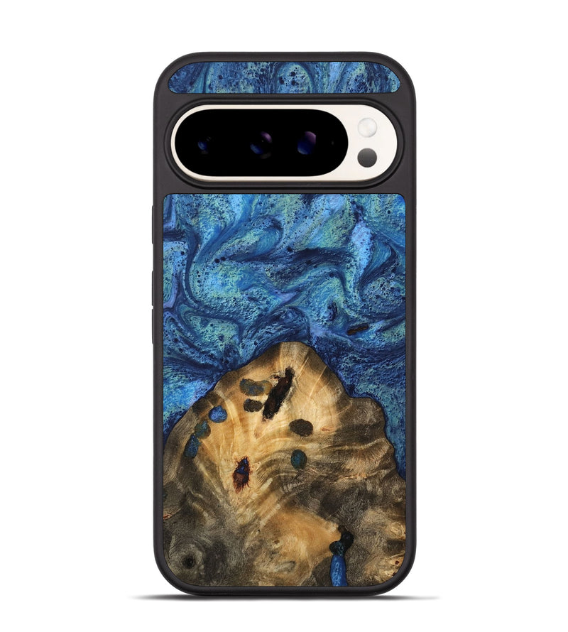 Pixel 9 Pro Wood Phone Case - Alvina (Blue, 732620)