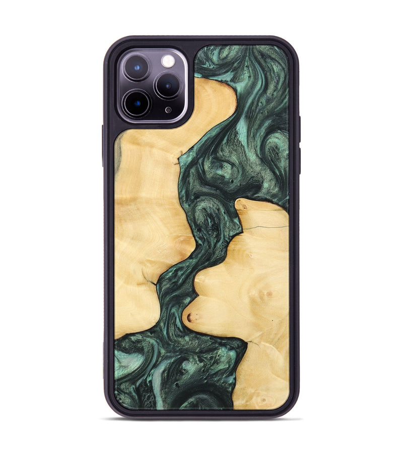 iPhone 11 Pro Max Wood Phone Case - Samuel (Green, 732621)