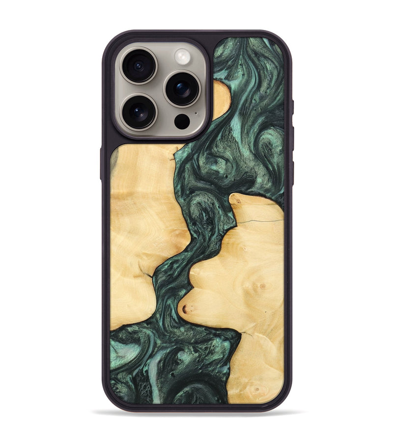 iPhone 15 Pro Max Wood Phone Case - Samuel (Green, 732621)