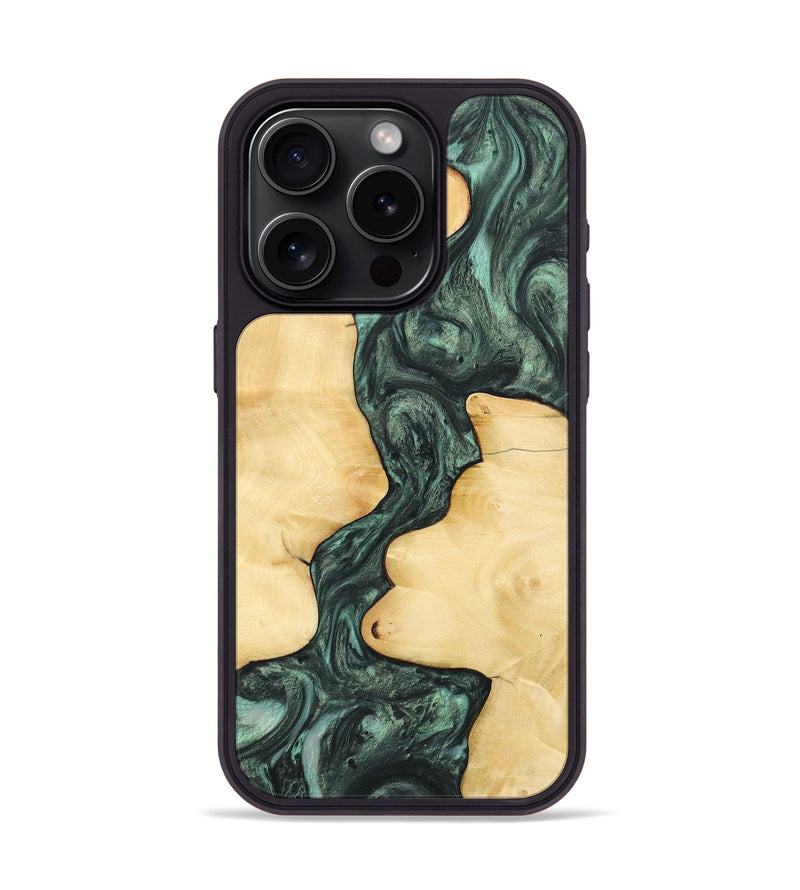 iPhone 15 Pro Wood Phone Case - Samuel (Green, 732621)