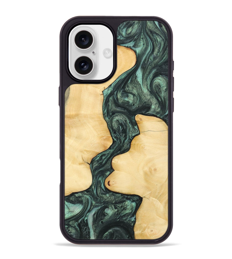 iPhone 16 Plus Wood Phone Case - Samuel (Green, 732621)