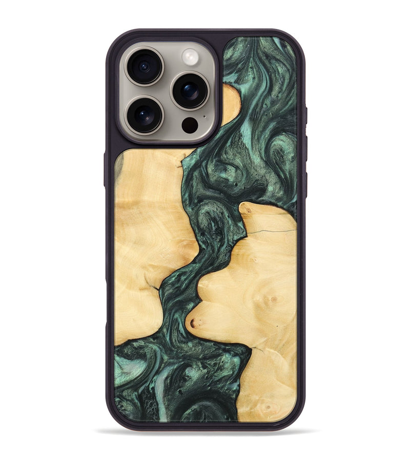 iPhone 16 Pro Max Wood Phone Case - Samuel (Green, 732621)