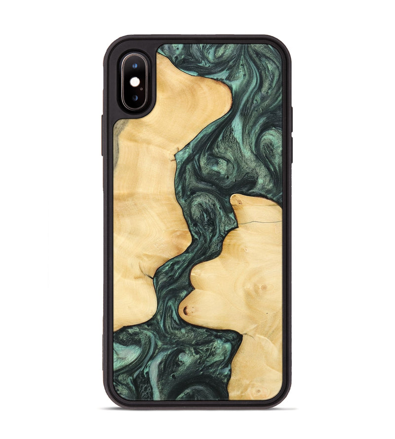 iPhone Xs Max Wood Phone Case - Samuel (Green, 732621)