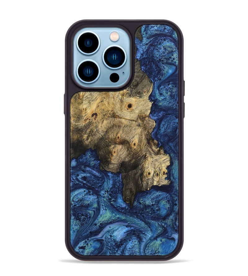 iPhone 14 Pro Max Wood Phone Case - Melinie (Blue, 732622)