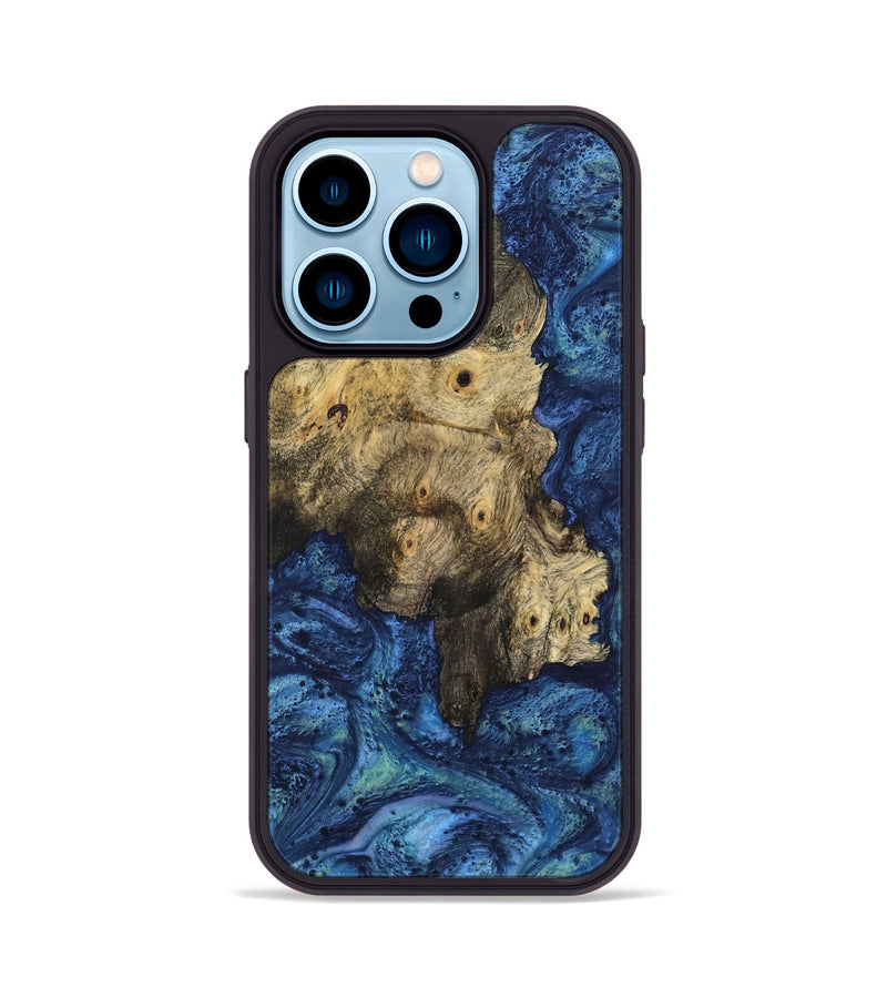 iPhone 14 Pro Wood Phone Case - Melinie (Blue, 732622)