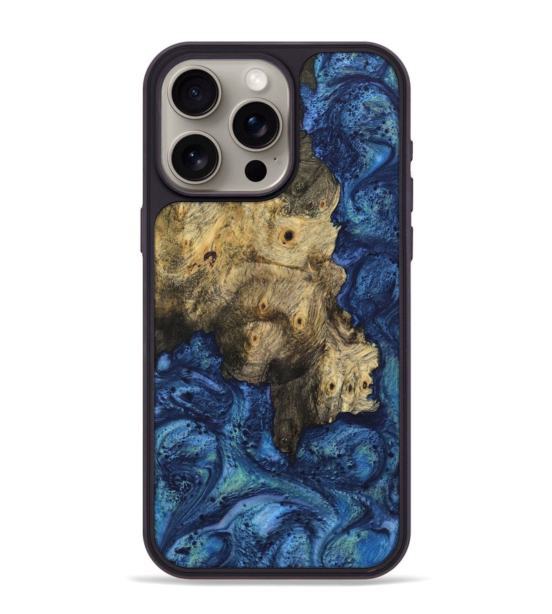 iPhone 15 Pro Max Wood Phone Case - Melinie (Blue, 732622)