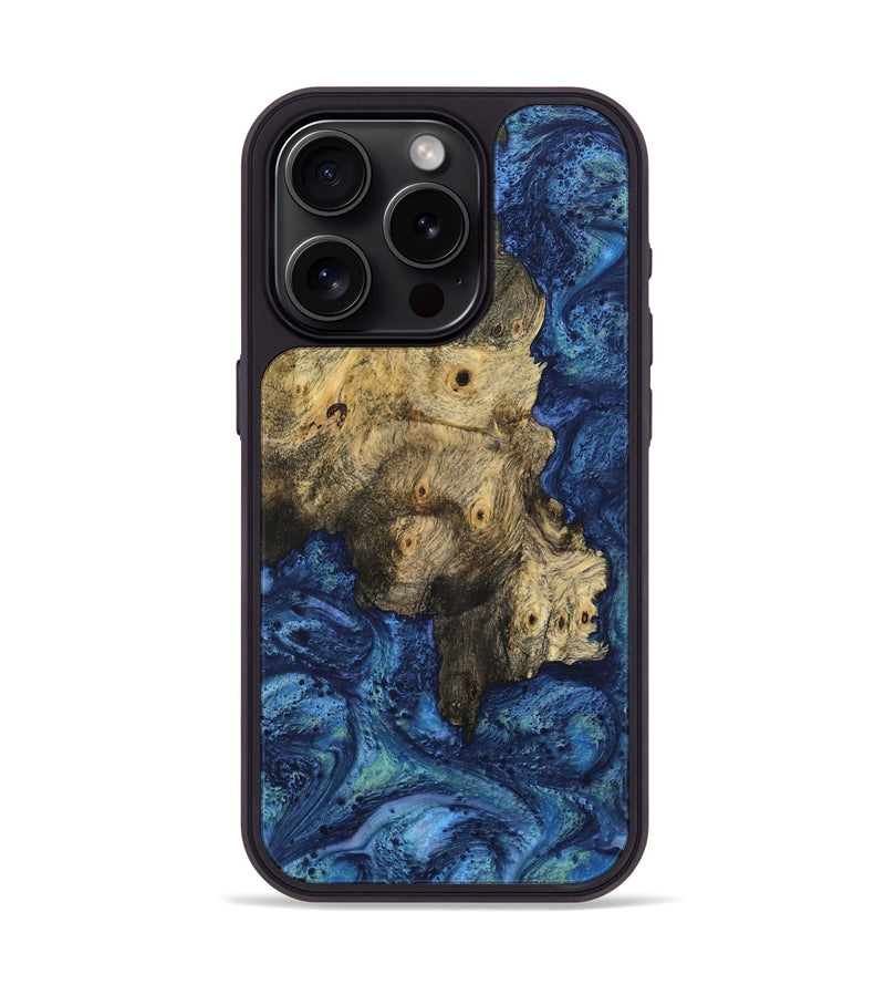 iPhone 15 Pro Wood Phone Case - Melinie (Blue, 732622)