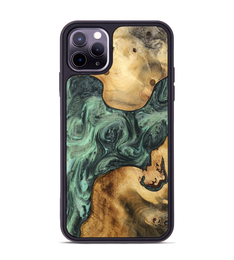 iPhone 11 Pro Max Wood Phone Case - Shanti (Green, 732624)