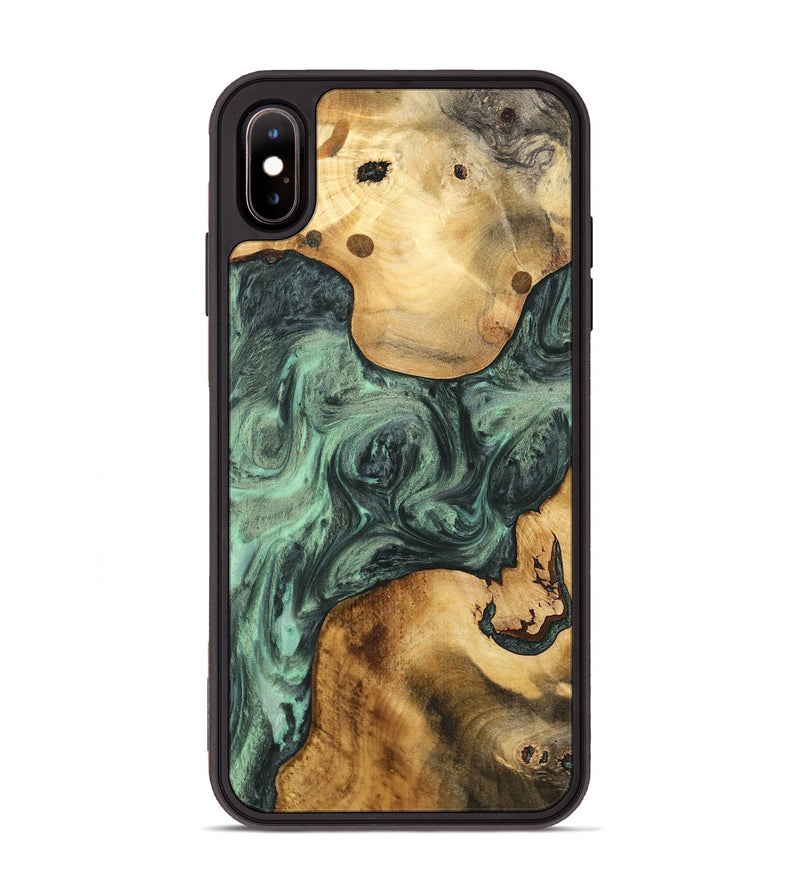 iPhone Xs Max Wood Phone Case - Shanti (Green, 732624)