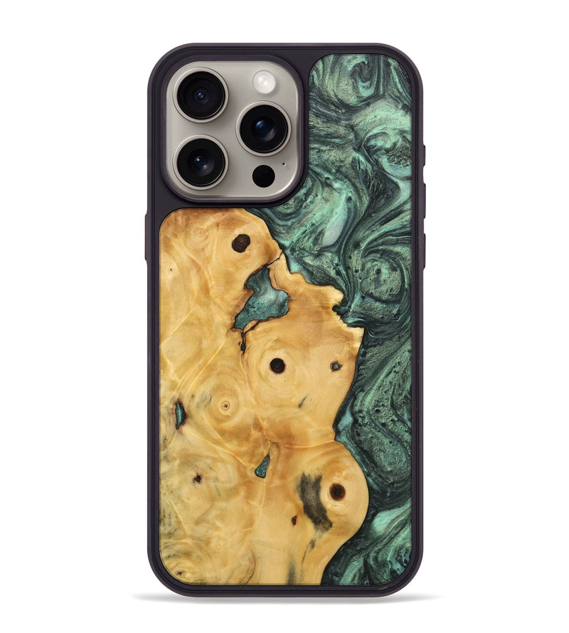 iPhone 15 Pro Max Wood Phone Case - Noel (Green, 732625)