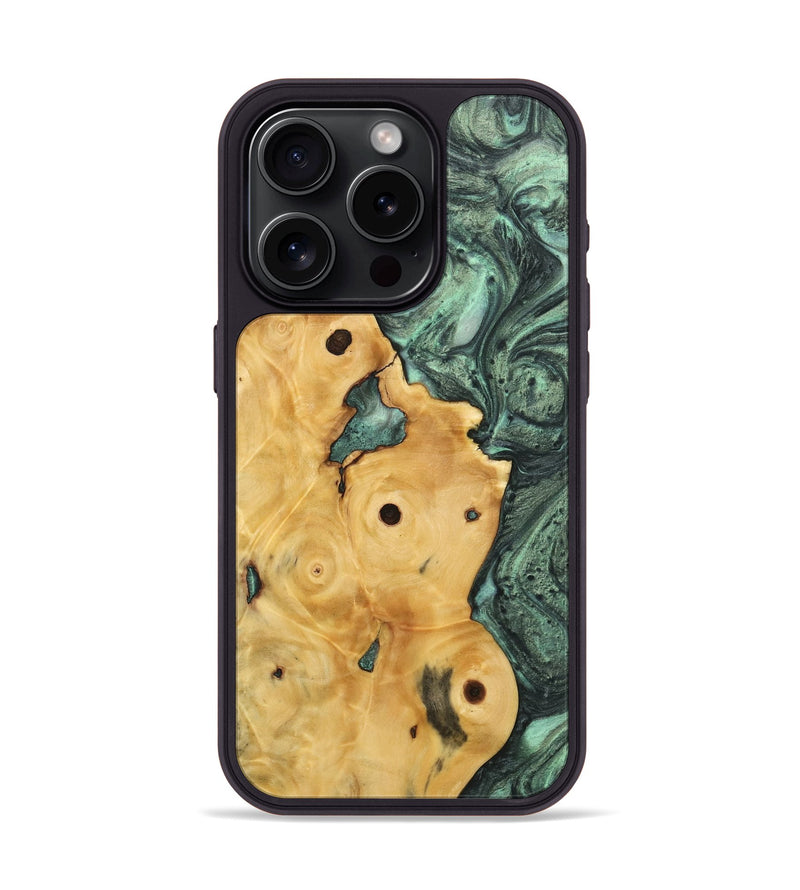 iPhone 15 Pro Wood Phone Case - Noel (Green, 732625)