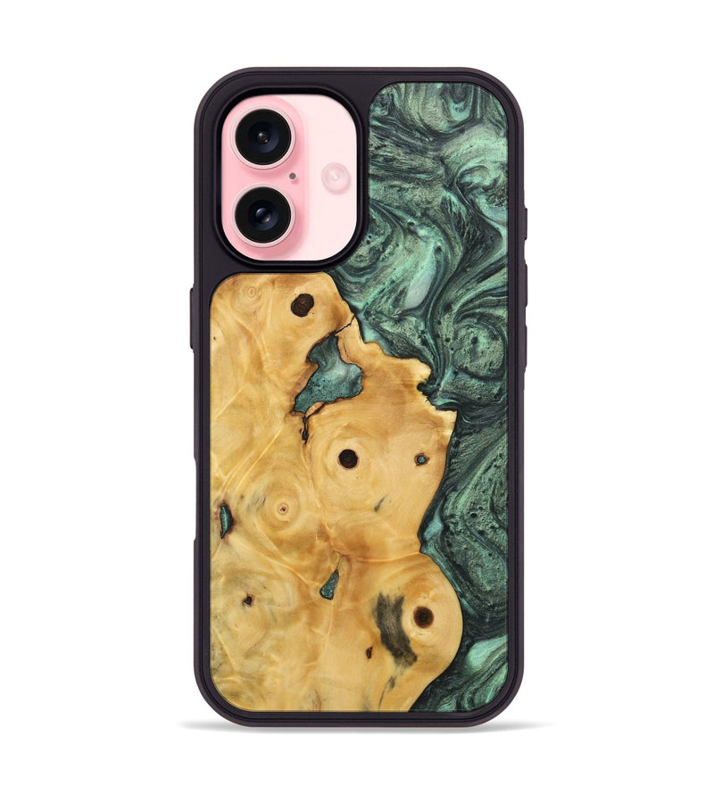 iPhone 16 Wood Phone Case - Noel (Green, 732625)