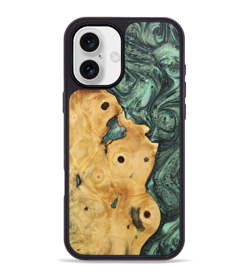 iPhone 16 Plus Wood Phone Case - Noel (Green, 732625)