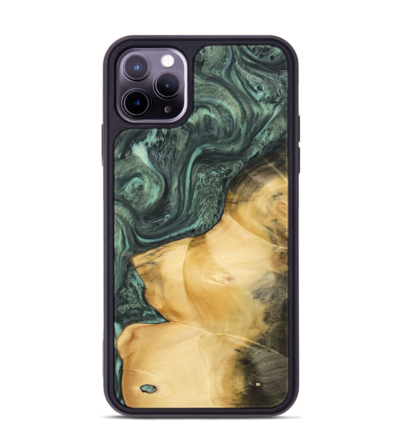 iPhone 11 Pro Max Wood Phone Case - Zeina (Green, 732626)