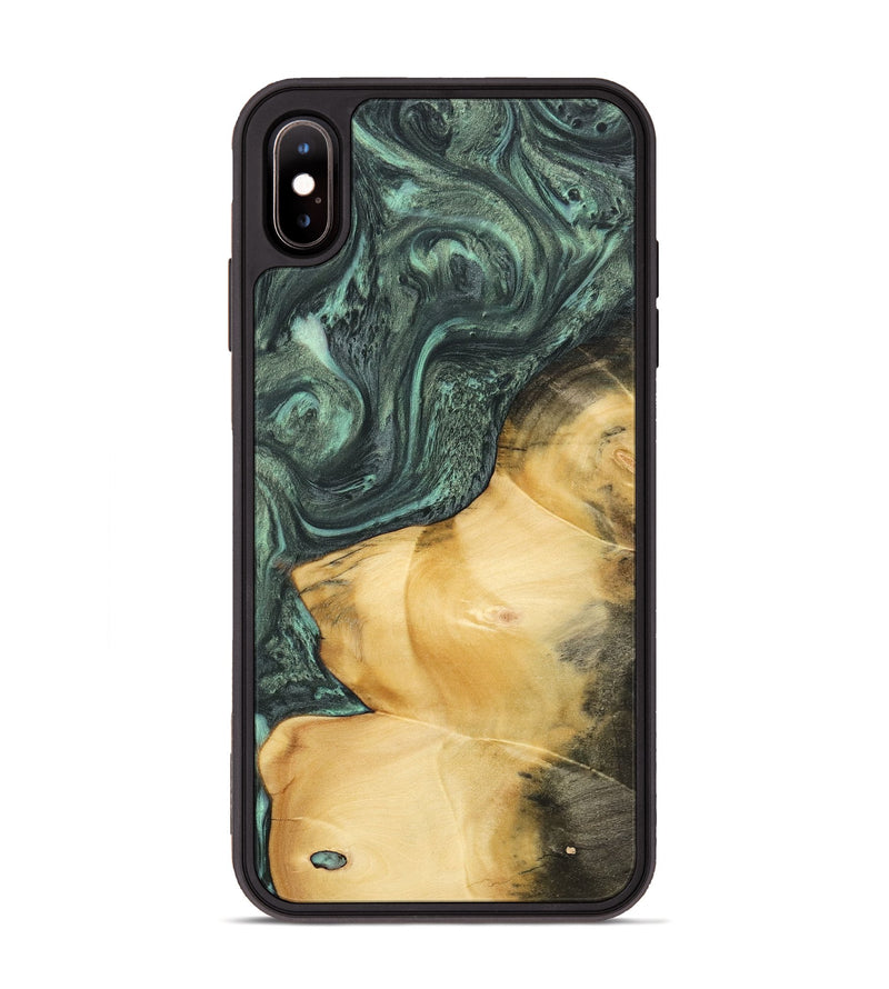 iPhone Xs Max Wood Phone Case - Zeina (Green, 732626)