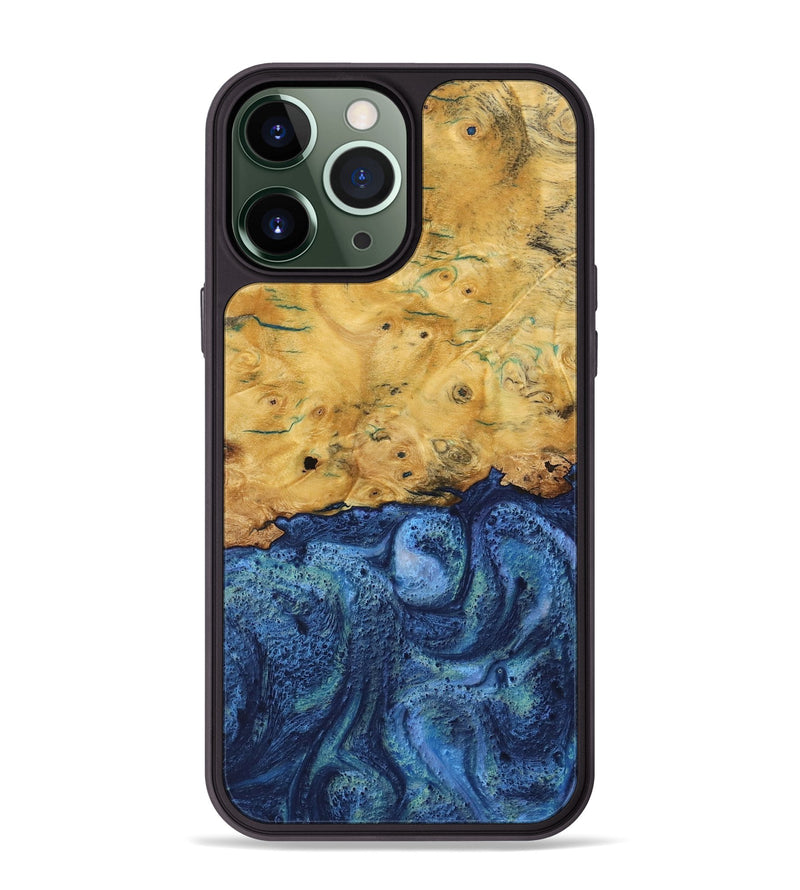 iPhone 13 Pro Max Wood Phone Case - Helga (Blue, 732627)