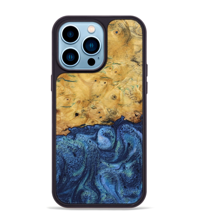 iPhone 14 Pro Max Wood Phone Case - Helga (Blue, 732627)