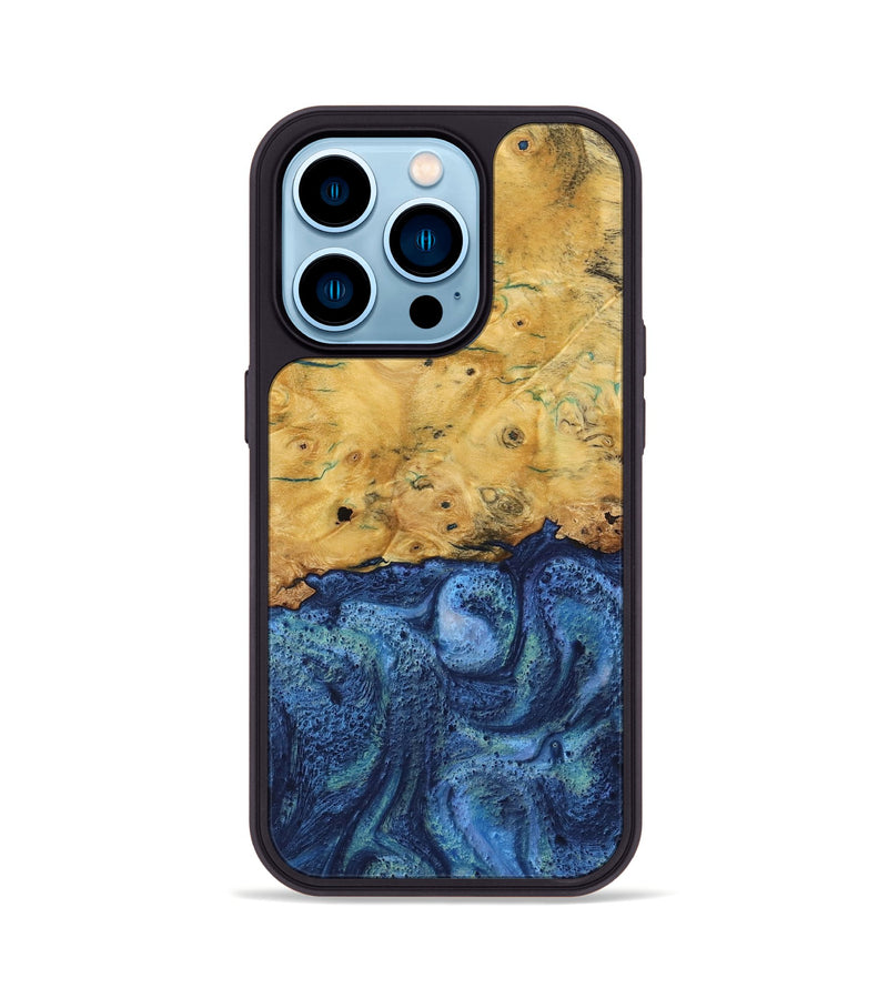 iPhone 14 Pro Wood Phone Case - Helga (Blue, 732627)