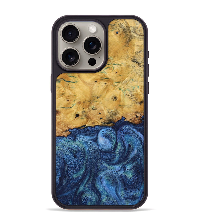 iPhone 15 Pro Max Wood Phone Case - Helga (Blue, 732627)