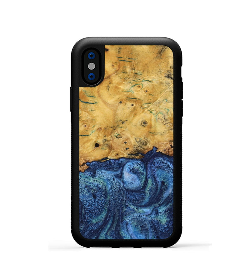 iPhone Xs Wood Phone Case - Helga (Blue, 732627)