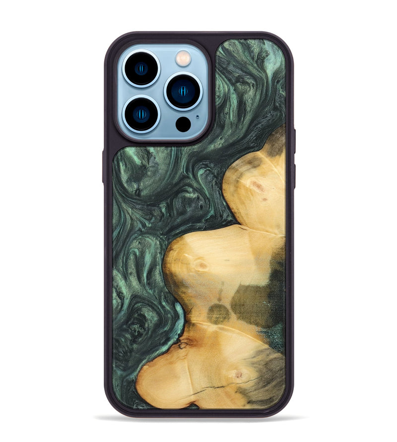 iPhone 14 Pro Max Wood Phone Case - Ruthi (Green, 732628)