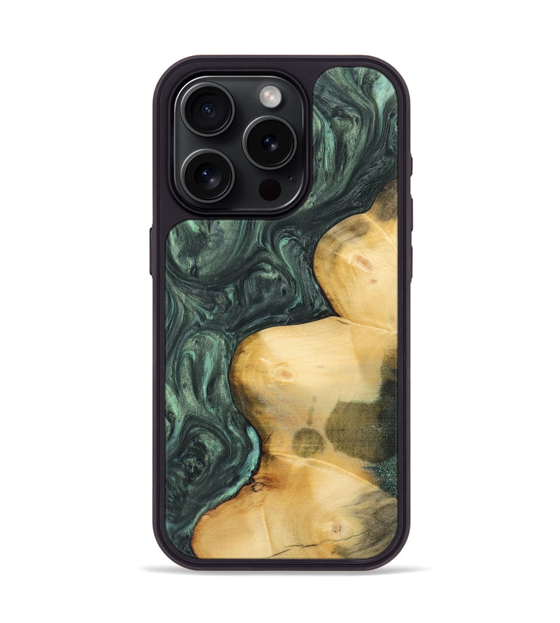 iPhone 15 Pro Wood Phone Case - Ruthi (Green, 732628)