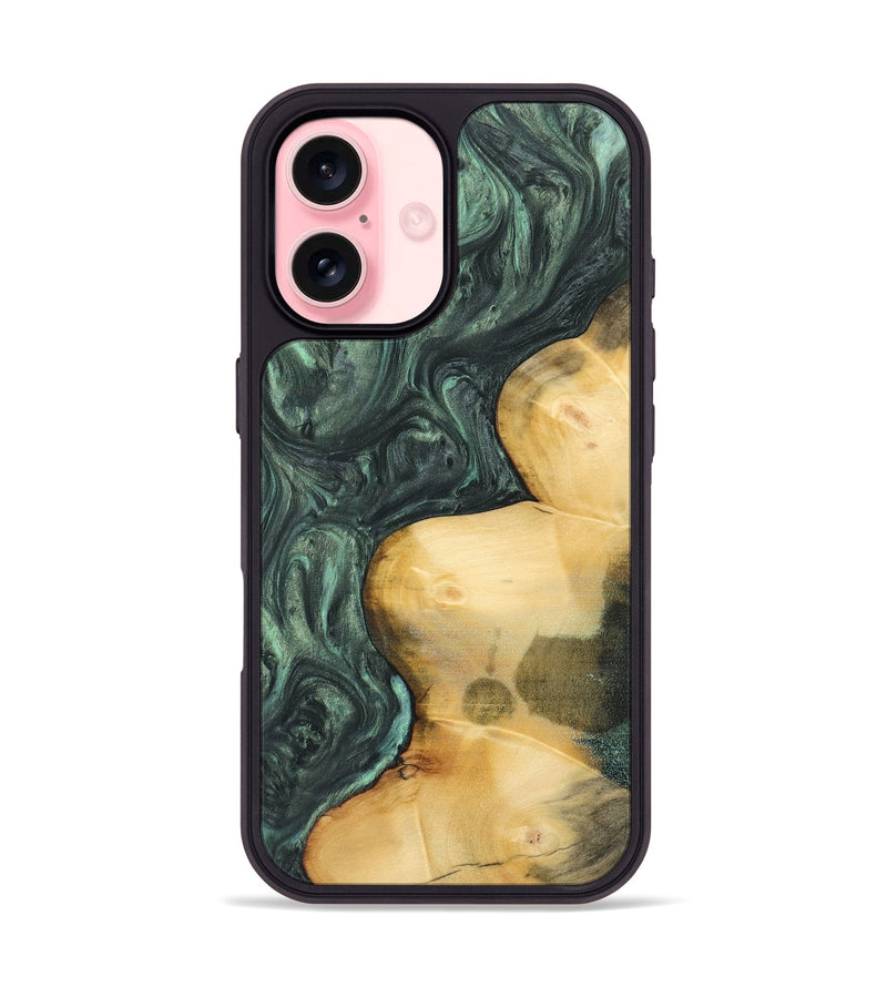 iPhone 16 Wood Phone Case - Ruthi (Green, 732628)