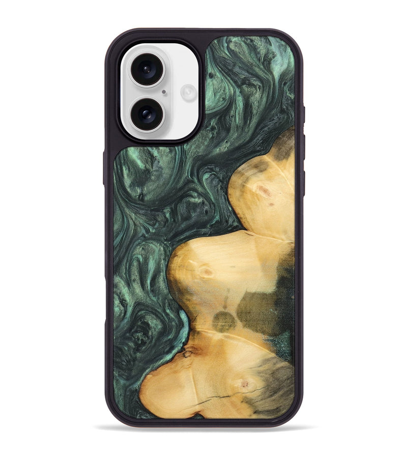 iPhone 16 Plus Wood Phone Case - Ruthi (Green, 732628)