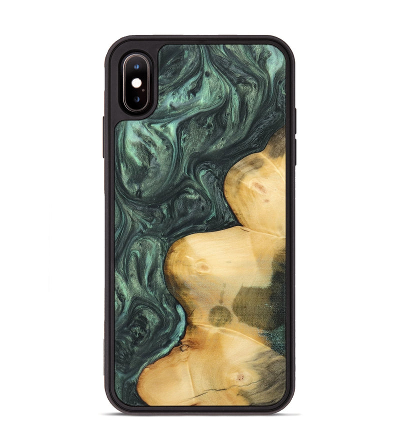 iPhone Xs Max Wood Phone Case - Ruthi (Green, 732628)