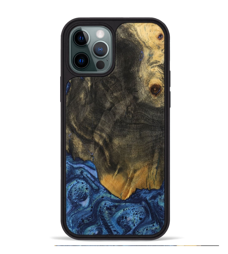 iPhone 12 Pro Max Wood Phone Case - Alline (Blue, 732631)