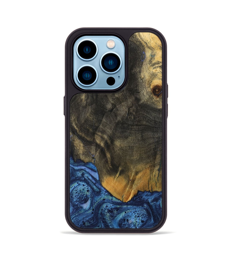 iPhone 14 Pro Wood Phone Case - Alline (Blue, 732631)