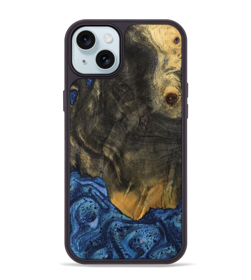 iPhone 15 Plus Wood Phone Case - Alline (Blue, 732631)