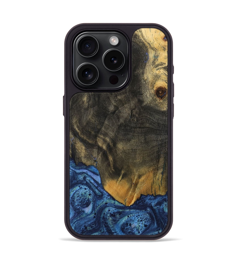 iPhone 15 Pro Wood Phone Case - Alline (Blue, 732631)