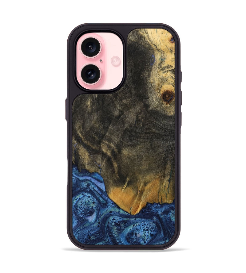 iPhone 16 Wood Phone Case - Alline (Blue, 732631)