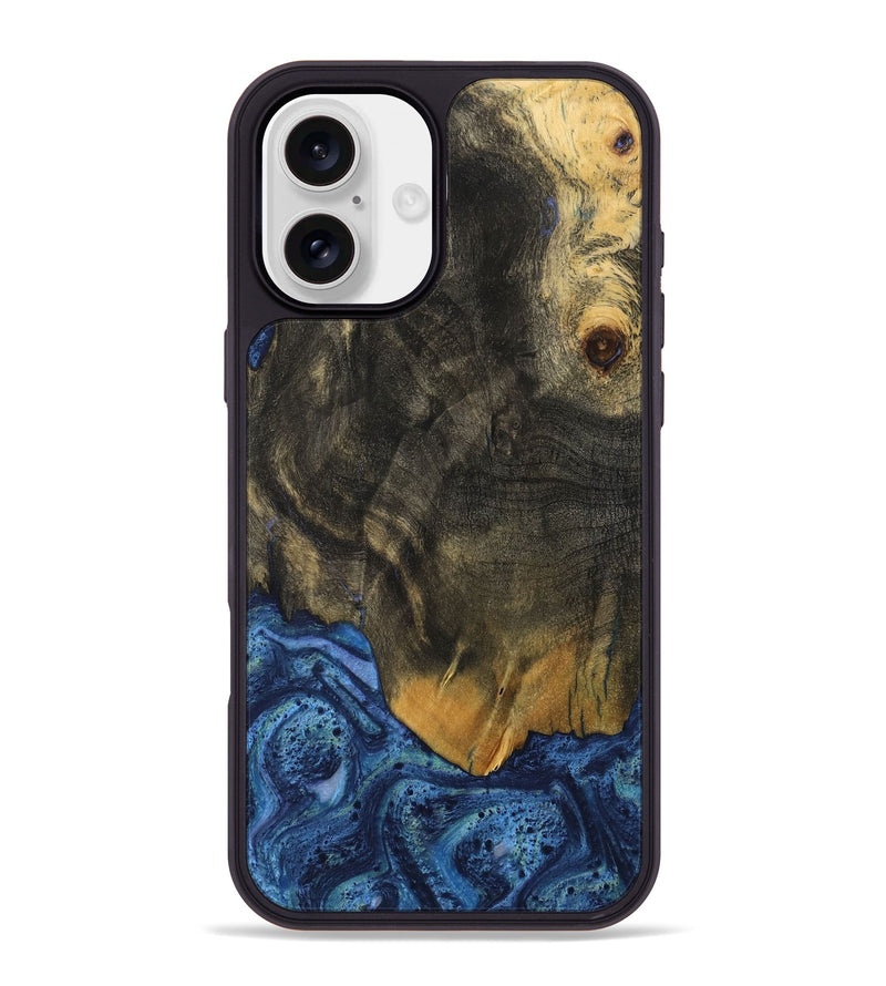 iPhone 16 Plus Wood Phone Case - Alline (Blue, 732631)