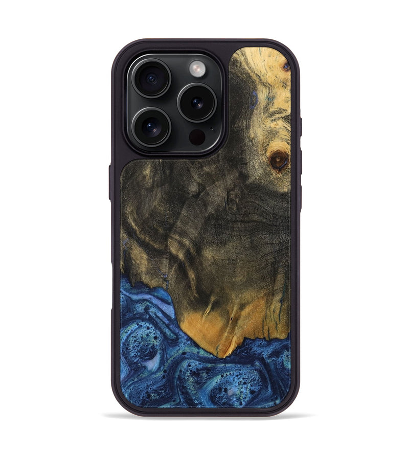 iPhone 16 Pro Wood Phone Case - Alline (Blue, 732631)