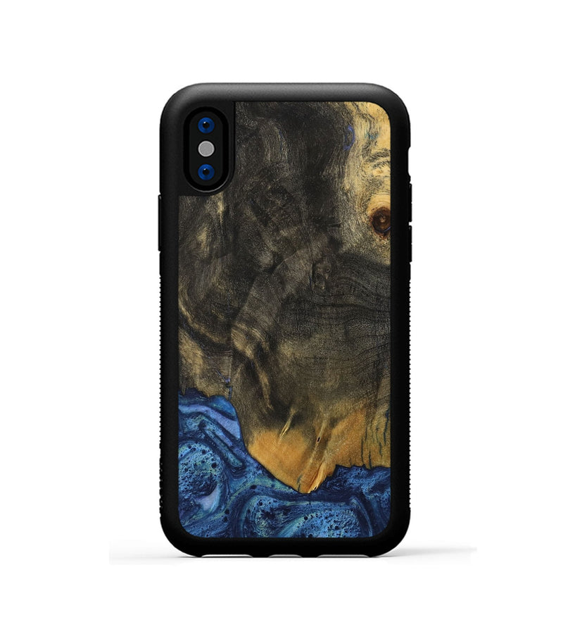 iPhone Xs Wood Phone Case - Alline (Blue, 732631)