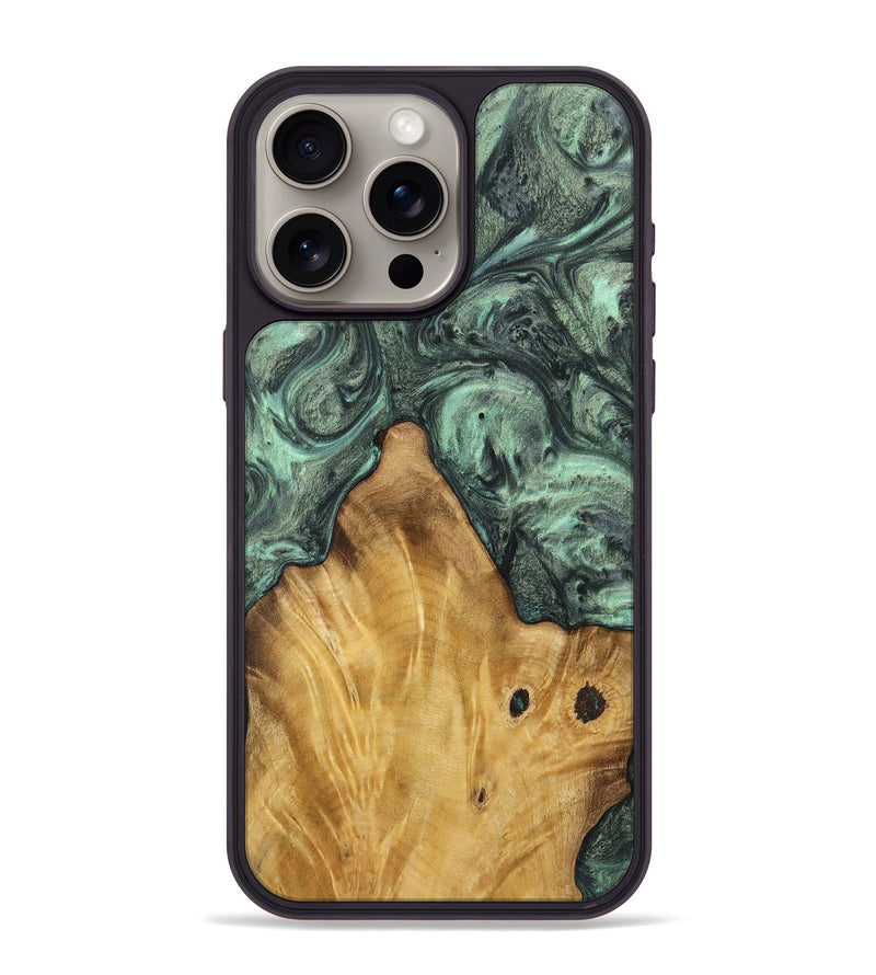 iPhone 15 Pro Max Wood Phone Case - Ilona (Green, 732632)