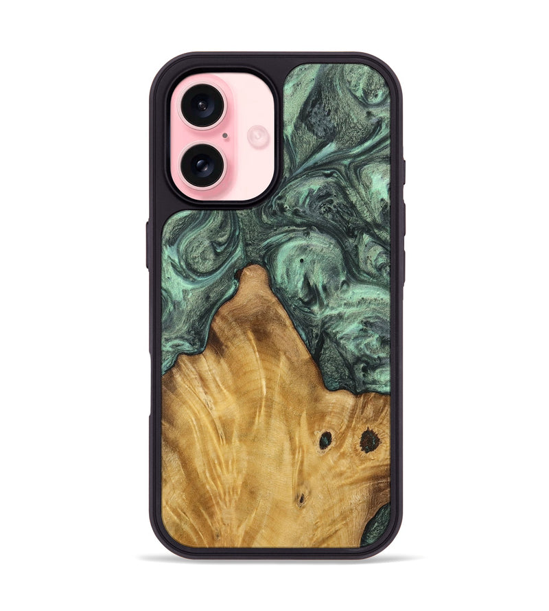 iPhone 16 Wood Phone Case - Ilona (Green, 732632)