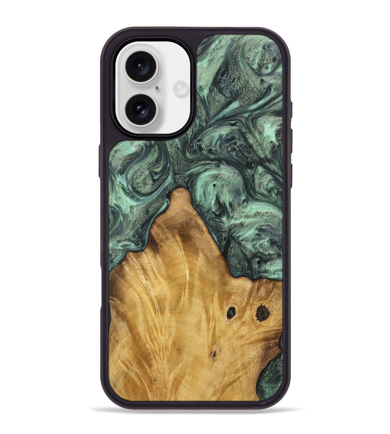 iPhone 16 Plus Wood Phone Case - Ilona (Green, 732632)