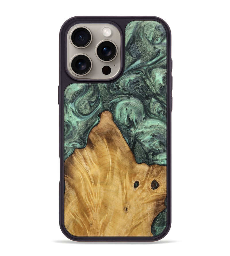 iPhone 16 Pro Max Wood Phone Case - Ilona (Green, 732632)