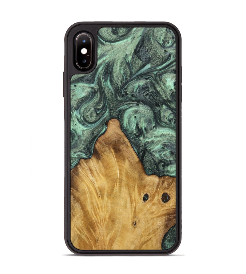 iPhone Xs Max Wood Phone Case - Ilona (Green, 732632)