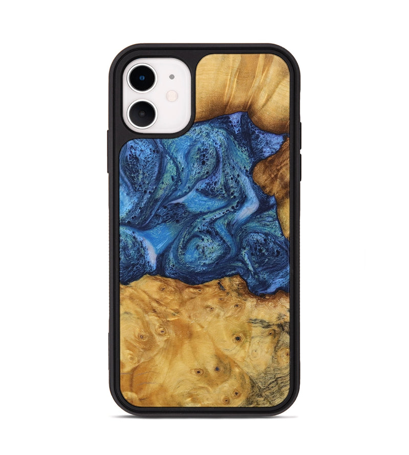 iPhone 11 Wood Phone Case - Bettina (Blue, 732634)