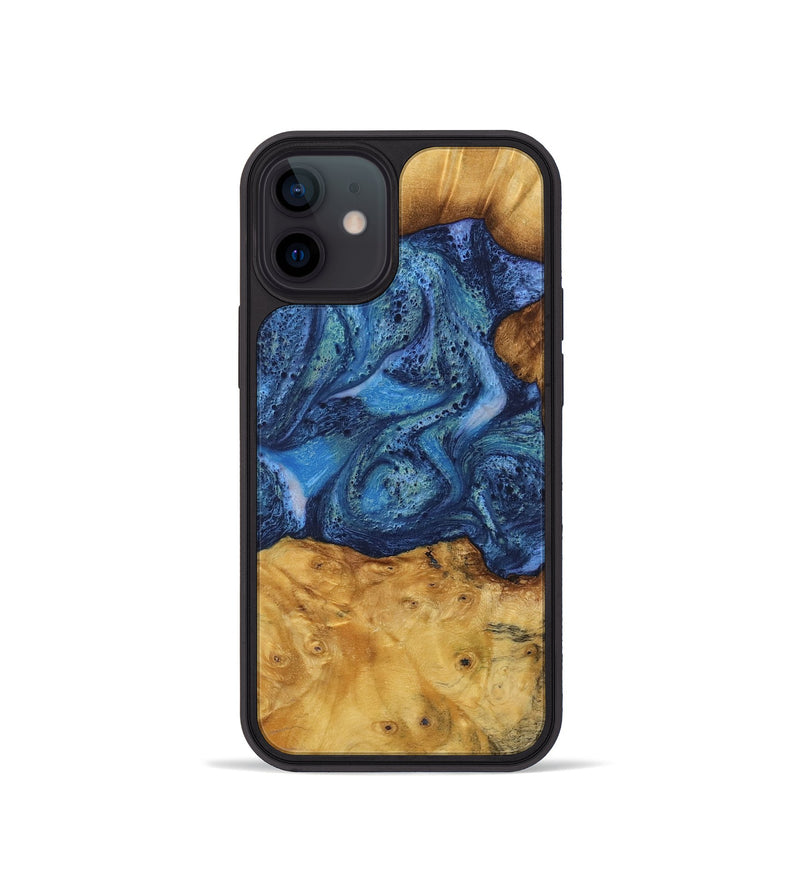 iPhone 12 mini Wood Phone Case - Bettina (Blue, 732634)