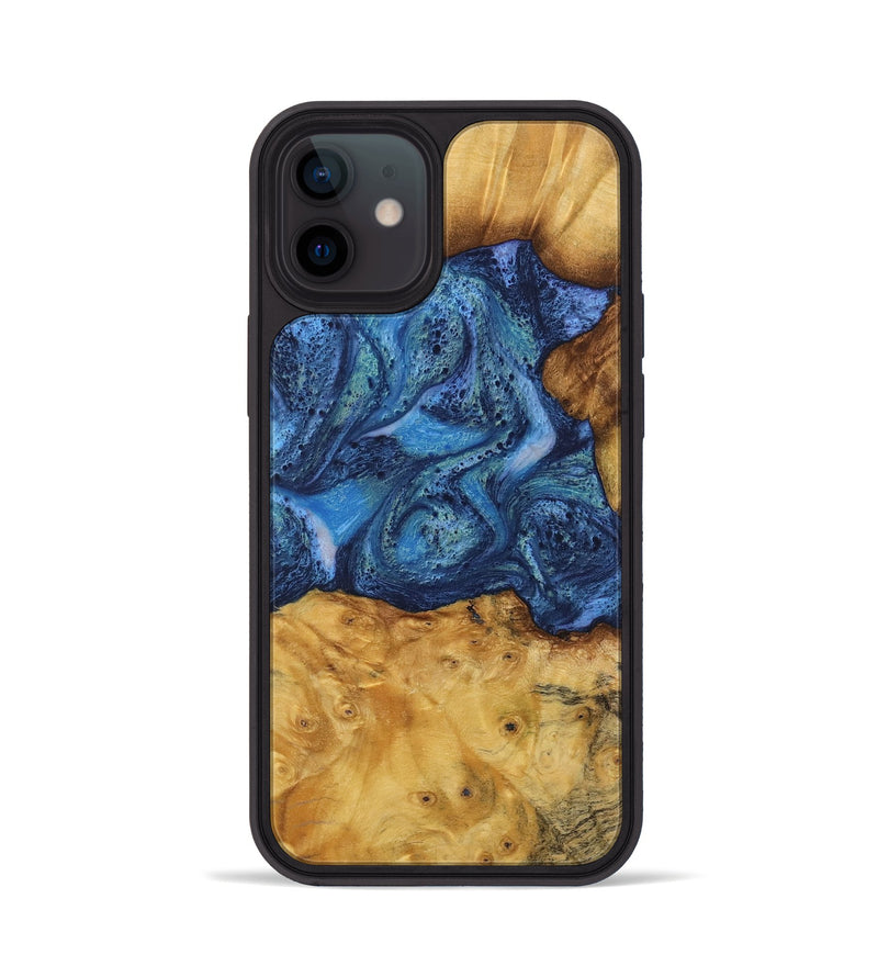 iPhone 12 Wood Phone Case - Bettina (Blue, 732634)