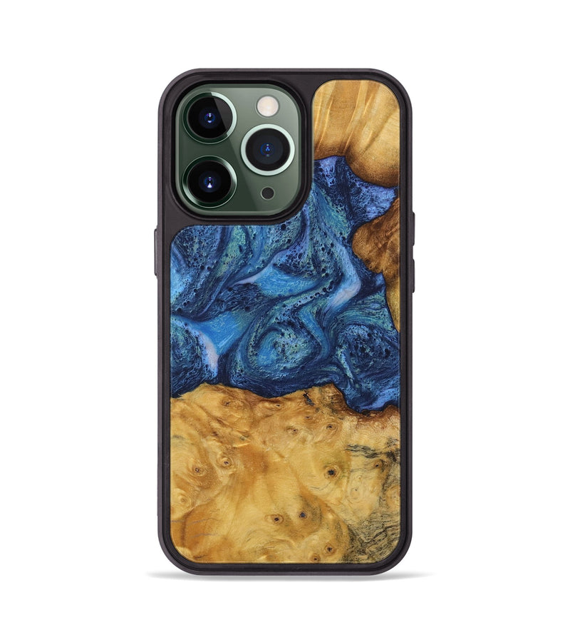 iPhone 13 Pro Wood Phone Case - Bettina (Blue, 732634)