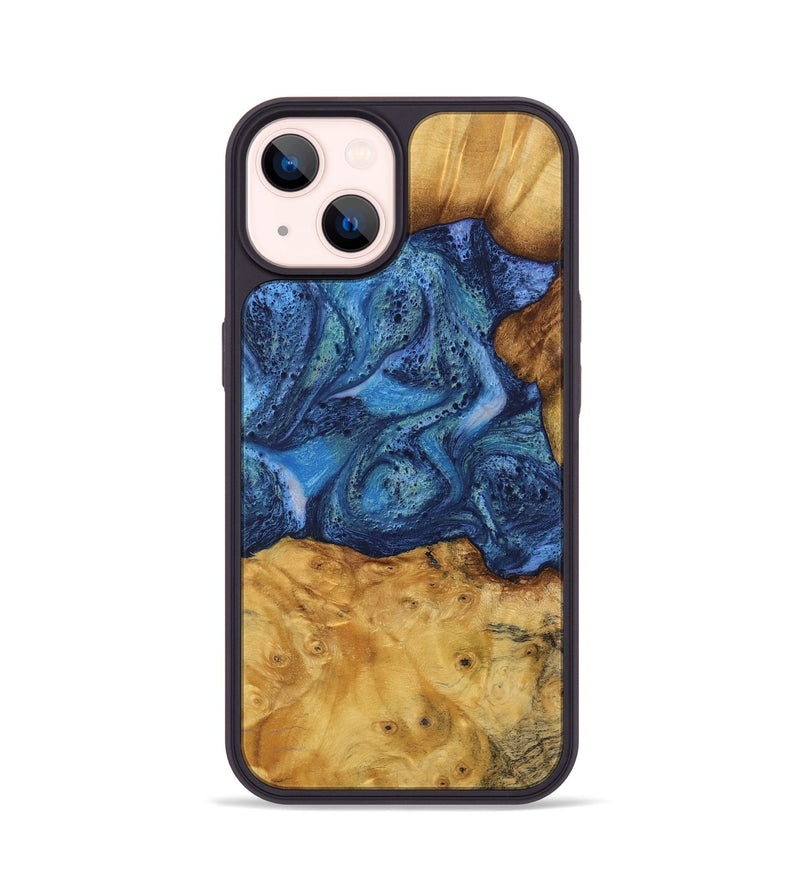 iPhone 14 Wood Phone Case - Bettina (Blue, 732634)